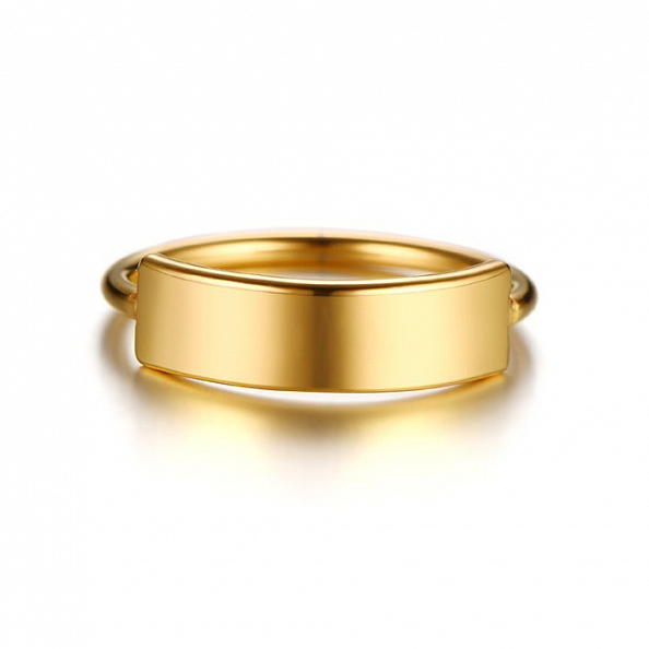 Minimalist signet ring personalized with name PW860