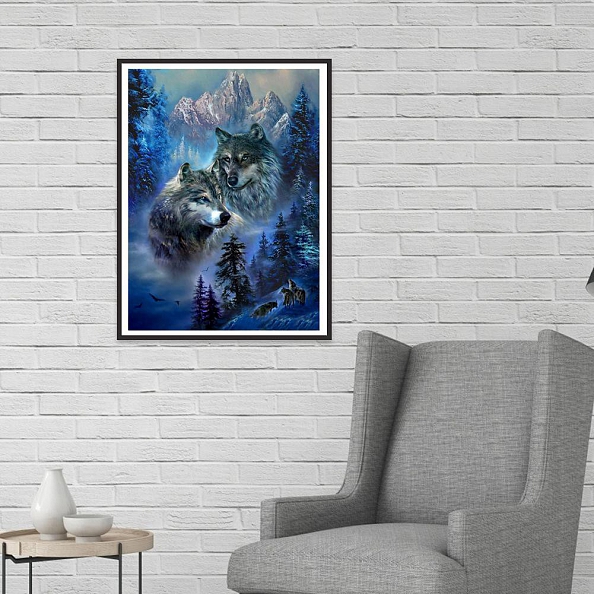 DIY Full Round Diamond PaintingWolf PW689