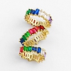 Fashion luxury Colorful Rainbow Ring Cubic Zirconia PWB051