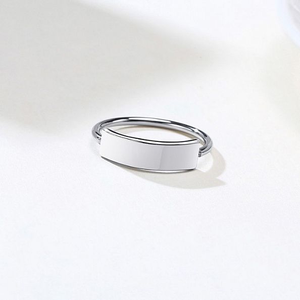 Minimalist signet ring personalized with name PW860