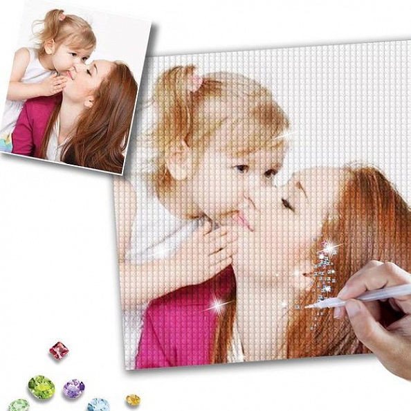 Custom Mother and Little Daughter Photo DIY Diamond Painting PW215