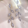 Silver Plated Vine Drop Earrings PWB557