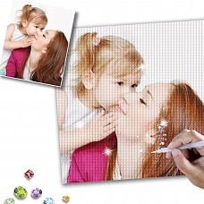 Custom Mother and Little Daughter Photo DIY Diamond Painting PW215