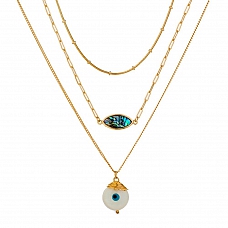 Multi - layered personality hand - knitted necklace PWB185