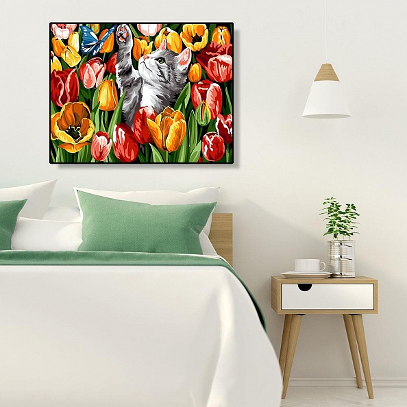 DIY Paint By Numbers Kit(40x50cm) Butterfly Cat PW760