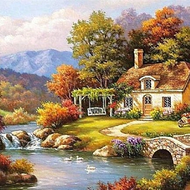 Landscape House Paint By Numbers Kits PW385