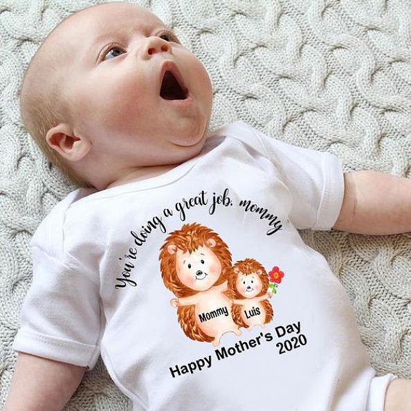 Custom Hedgehog Mother's Day Baby Onesies PW151