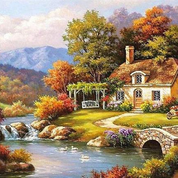 Landscape House Paint By Numbers Kits PW385