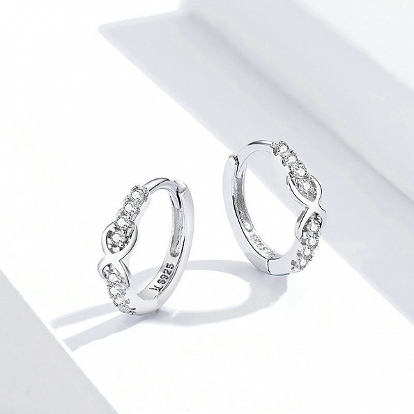 Simple Sterling Silver Hoop Earrings PWB526