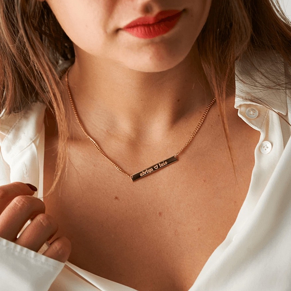Custom Bar Name Necklace PW917