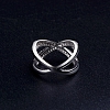 925 Sterling Silver X-shape Ring PWB252