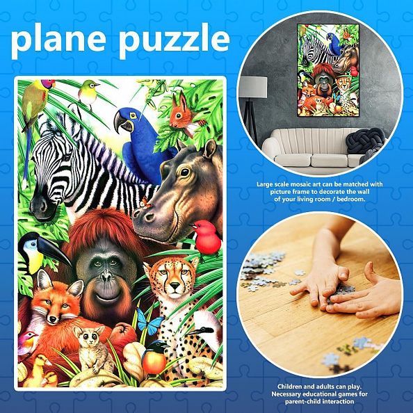1000pcs Happy Animals Jigsaw Puzzle (69x51cm) PW577