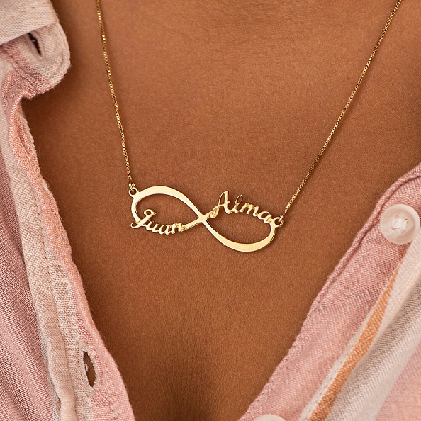  Infinity 2 Names Necklace PW828