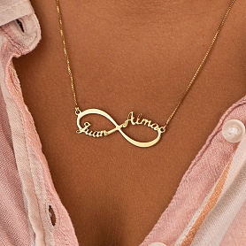  Infinity 2 Names Necklace PW828