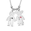Custom Necklace With Engraved Children Charms PWB125