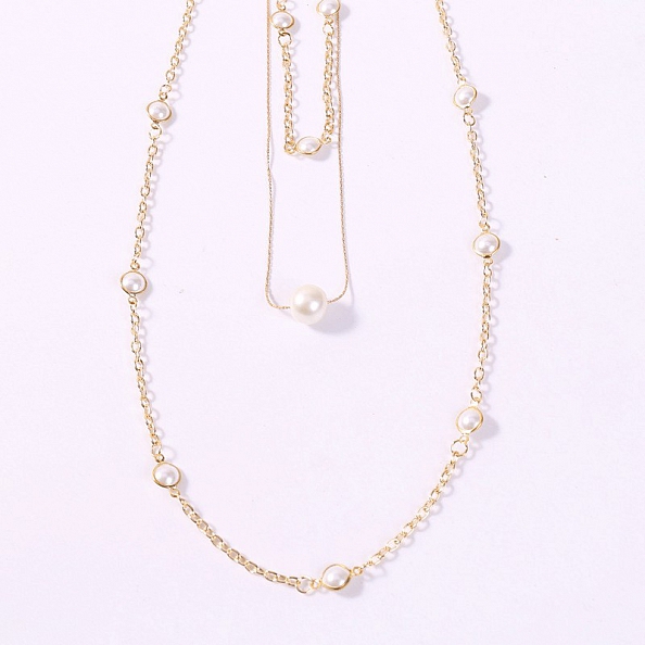 Multilayer Pearl Clavicle Necklace PWB015