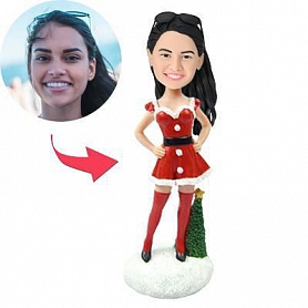 Christmas Gift Sexy Christmas Woman with Christmas Tree Custom Bobblehead PW307
