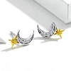 Shiny Moon & Star Stud Earrings PWB443