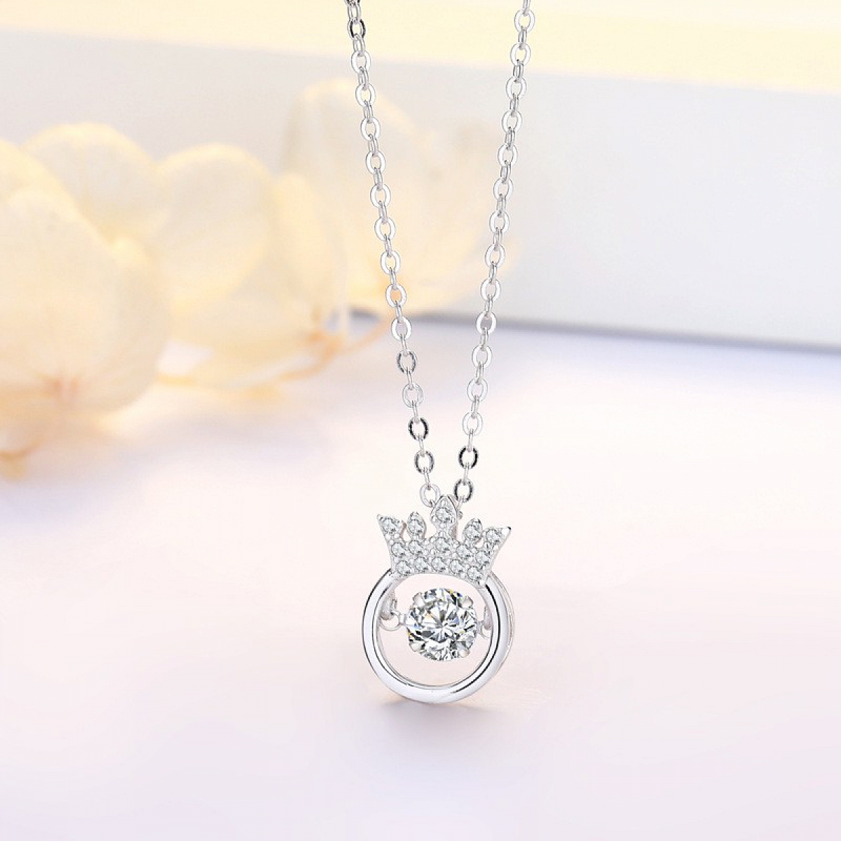 sparkling crown necklace