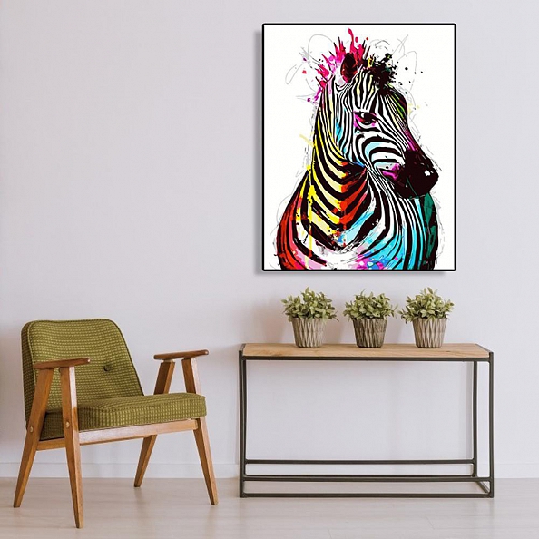 Paint By Numbers-DIY Zebra(40*50 CM) PW741