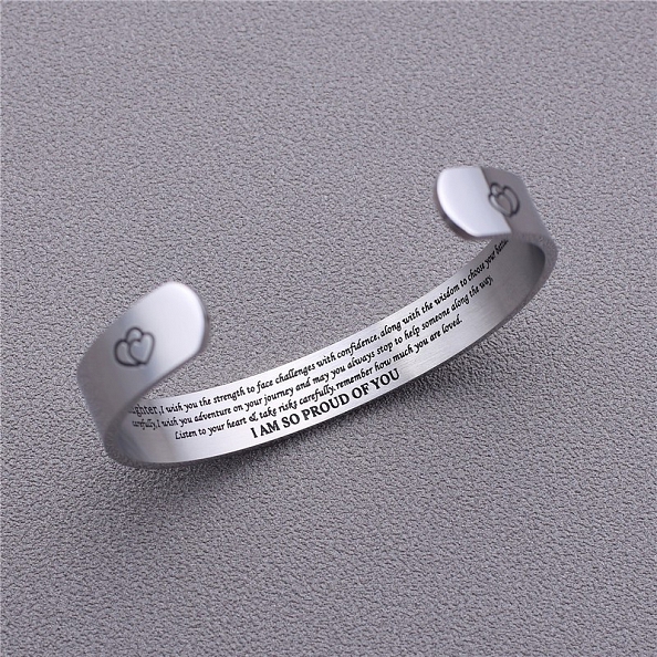 To Daughter Cuff Bangle - “I AM SO PROUD OF YOU” PWB386