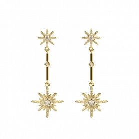 Shiny Crystal Star Drop Earrings PWB270