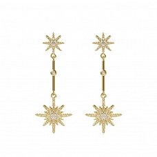 Shiny Crystal Star Drop Earrings PWB270