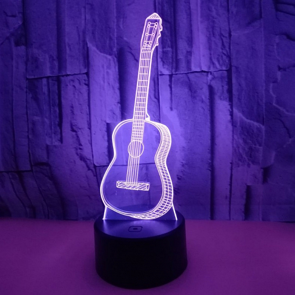 3D Guitar Illusion Lamp Gift 7/16 Colors PW547