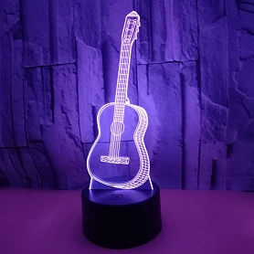 3D Guitar Illusion Lamp Gift 7/16 Colors PW547