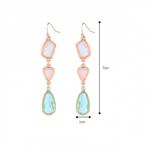 Simple Glass Crystal Drop-shaped Geometric Earrings PWB031