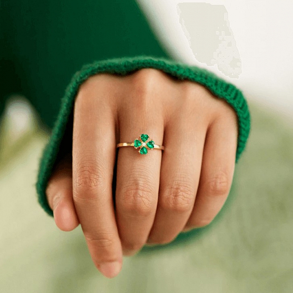 TO MY DAUGHTER MAY GOOD LUCK ALWAYS BE WITH YOU Clover Ring PWB458