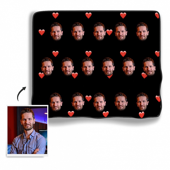 Custom Face Photo Fleece Blanket PW496