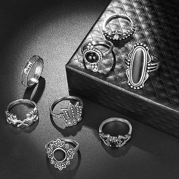 11 pics black onyx rings PWB152