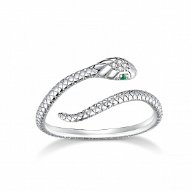 S925 Sterling Silver Cute Snake Ring PWB428