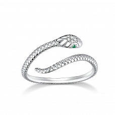 S925 Sterling Silver Cute Snake Ring PWB428