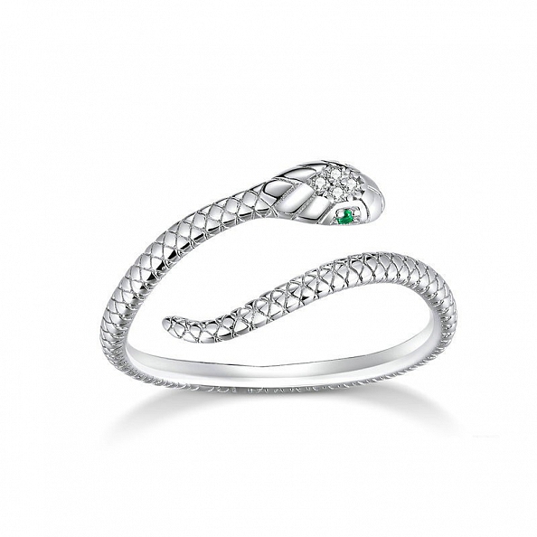 S925 Sterling Silver Cute Snake Ring PWB428