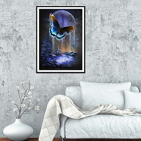 DIY Full Drill Square Diamond Painting Purple Butterfly PW692