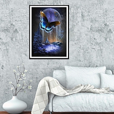 DIY Full Drill Square Diamond Painting Purple Butterfly PW692