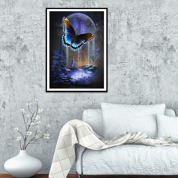 DIY Full Drill Square Diamond Painting Purple Butterfly PW692