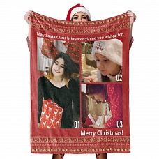 Custom Photo Collage Blankets Christmas Gift with 3 Photos PW498