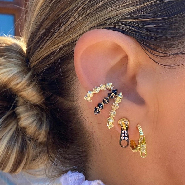  Fashion zipper tassel earrings PWB165