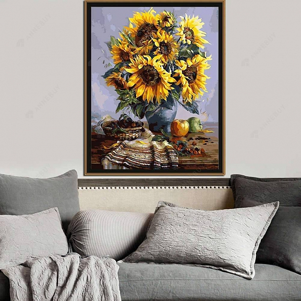 DIY Paint By Number Kits-Sun Flower 40x30cm  PW604