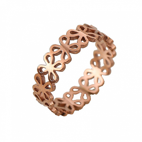 Hollow Rose Gold Band Ring PWB277