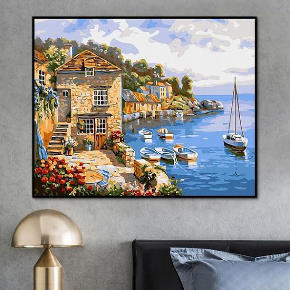 Beautiful sea scene paint by number kits PW371