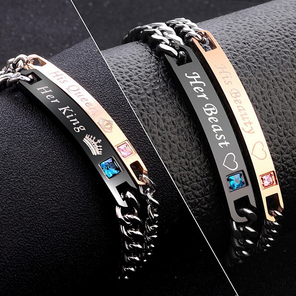 2 Style His Queen Her King Couple Bracelet PW902