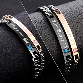 2 Style His Queen Her King Couple Bracelet PW902