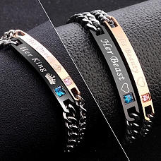 2 Style His Queen Her King Couple Bracelet PW902