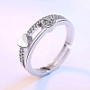 Romantic Two-heart Silver Ring PWB503