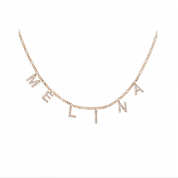 Zircon Sparkly Custom Letter Choker PWB160
