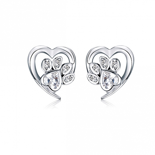 Cute Cat Paw Stud Earrings PWB437